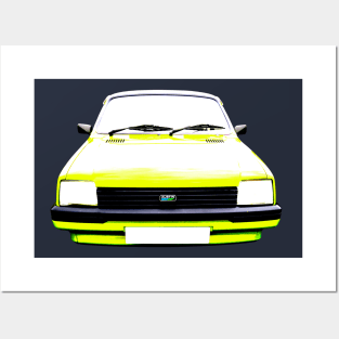 Austin Metro 1980s classic car high contrast Posters and Art